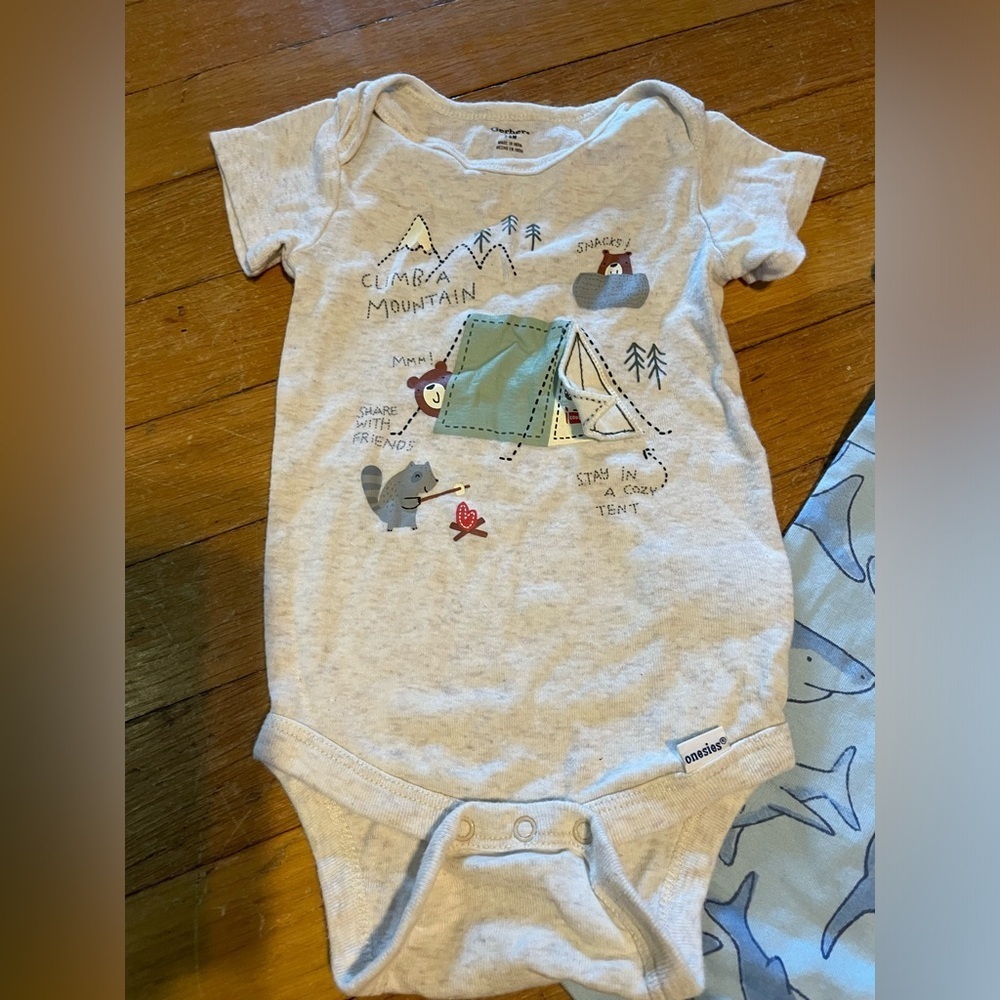 LOT Boys 3-6 month summer bundle shark jumpsuit elephants carters and gerber - Picture 2 of 9